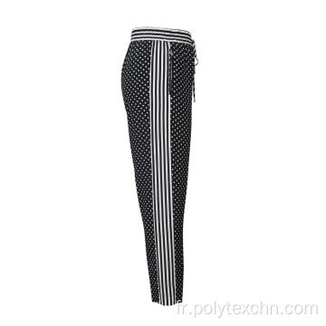 Pantalon en rayonne imprimé vintage pour femme